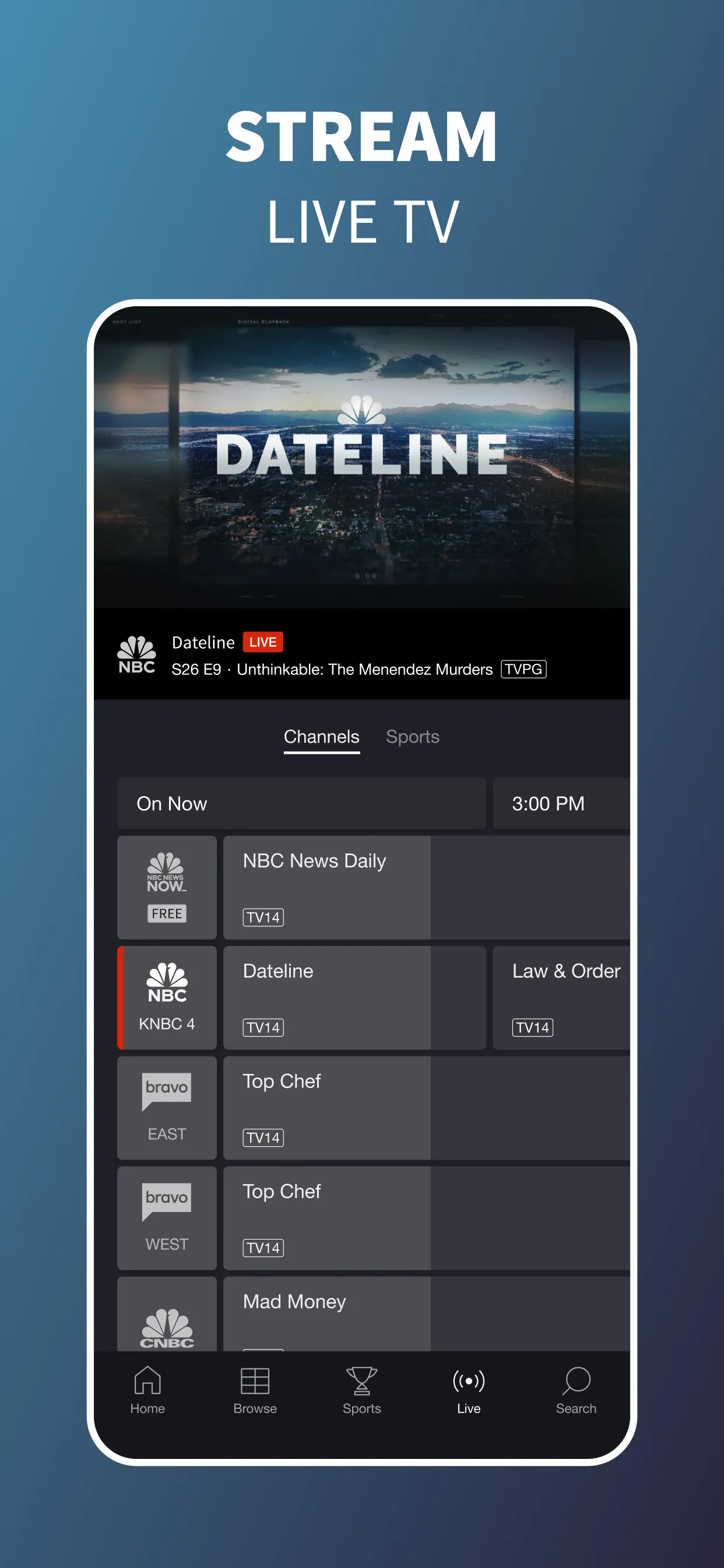 The NBC App – Stream TV Shows iphone screenshot 3
