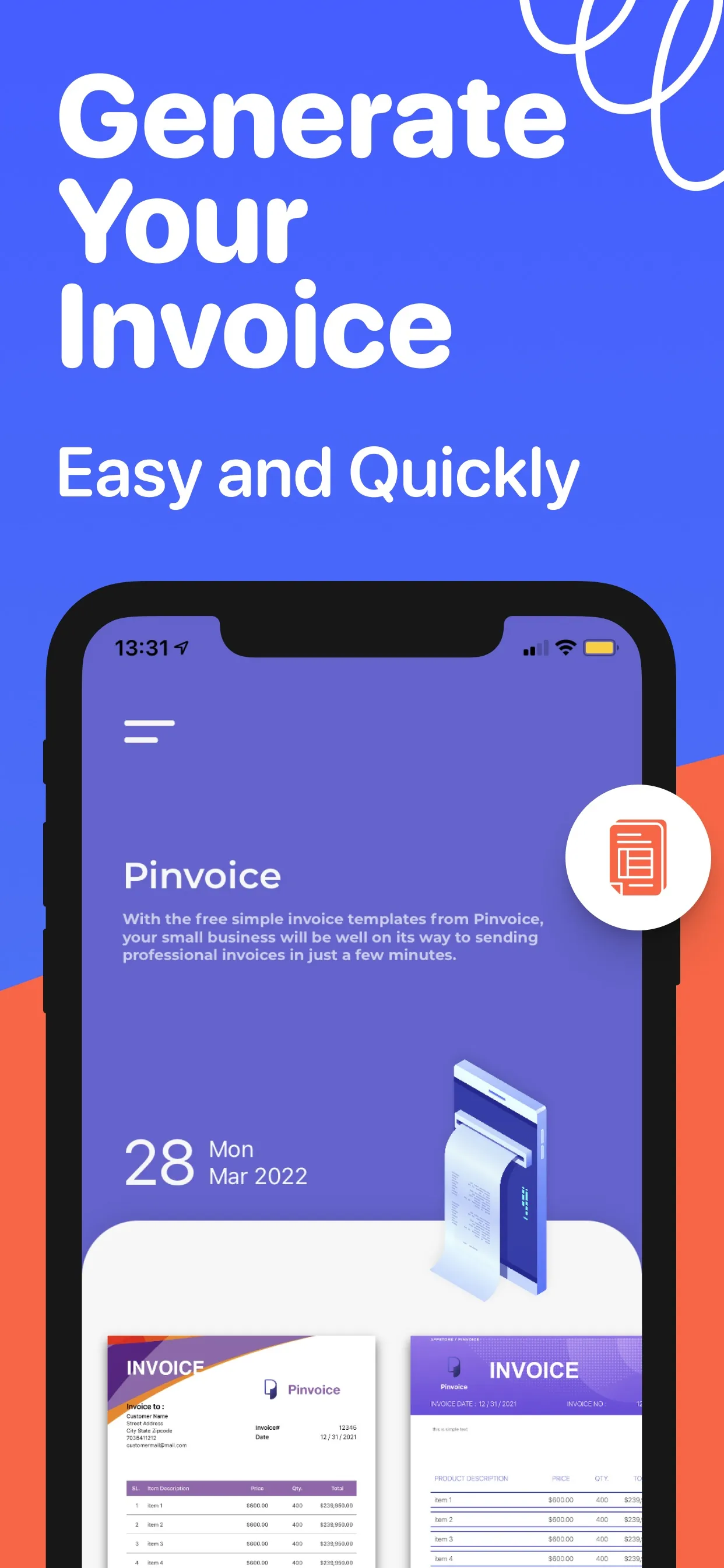 Invoice Maker Manager On Fly iphone screenshot 1