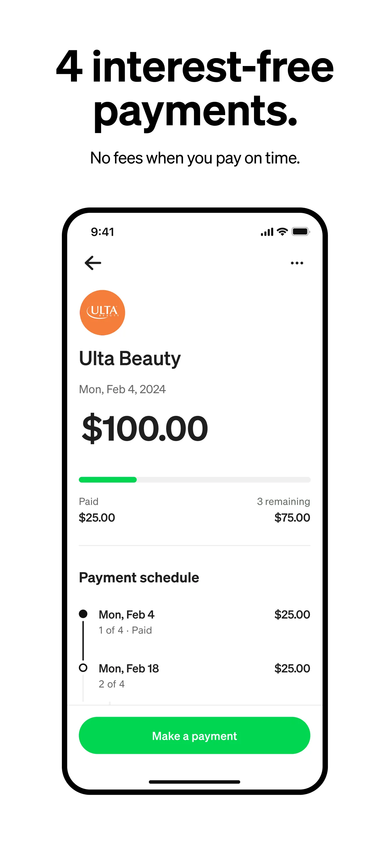 Afterpay: Pay over time iphone screenshot 4