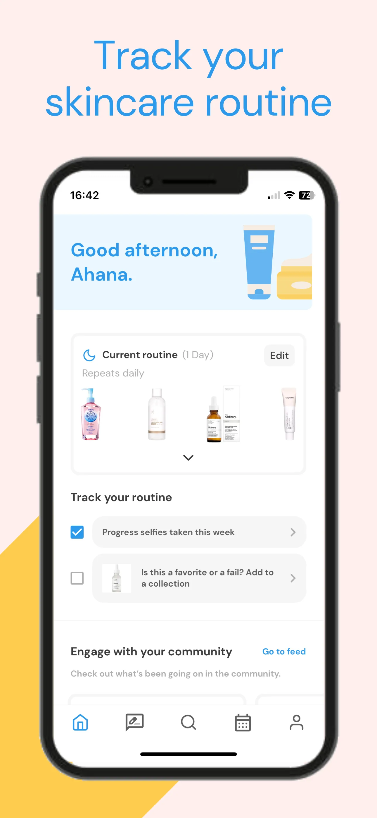 Clear: Social Skincare Tracker iphone screenshot 1