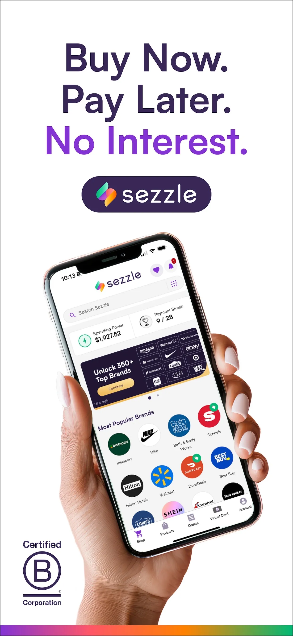 Sezzle - Buy Now, Pay Later iphone screenshot 1