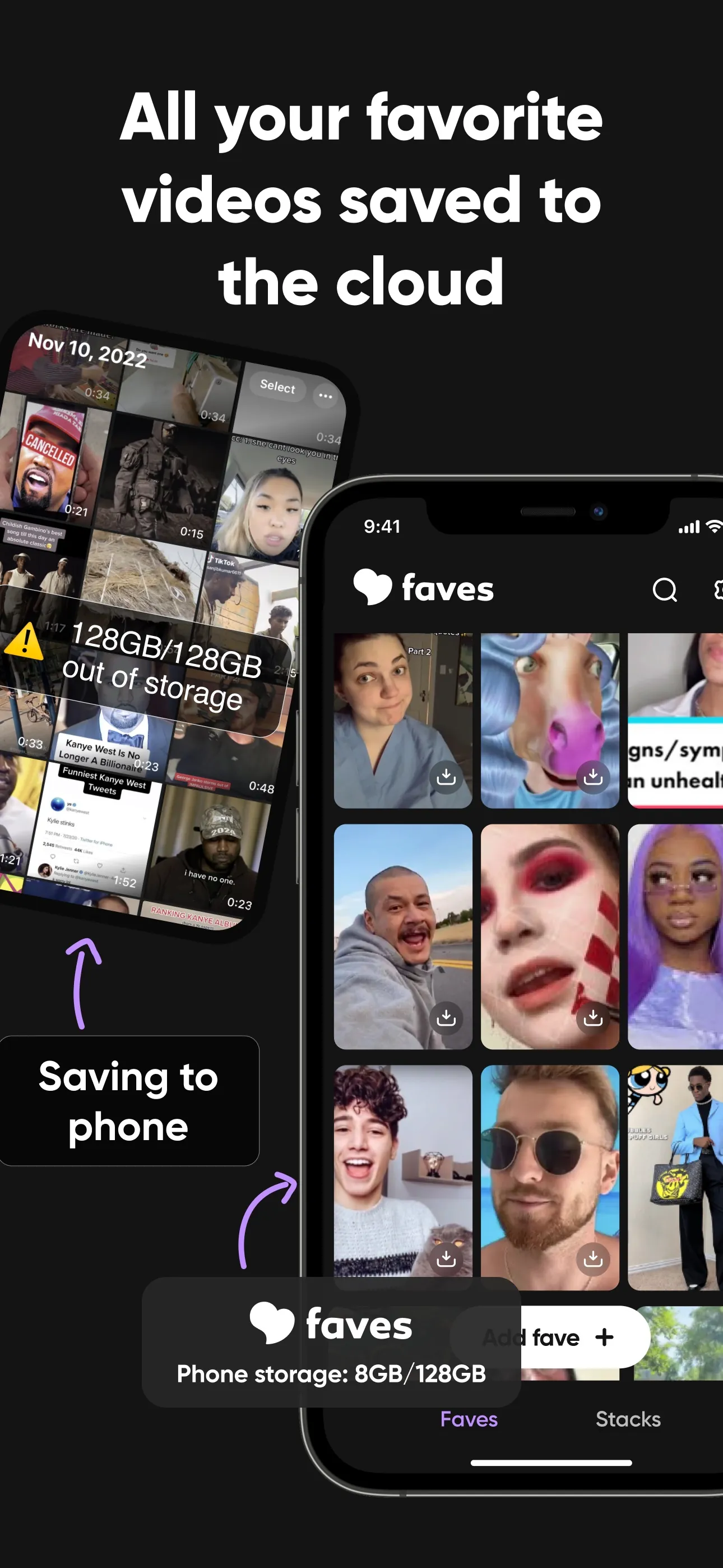 Faves - cloud video storage iphone screenshot 3