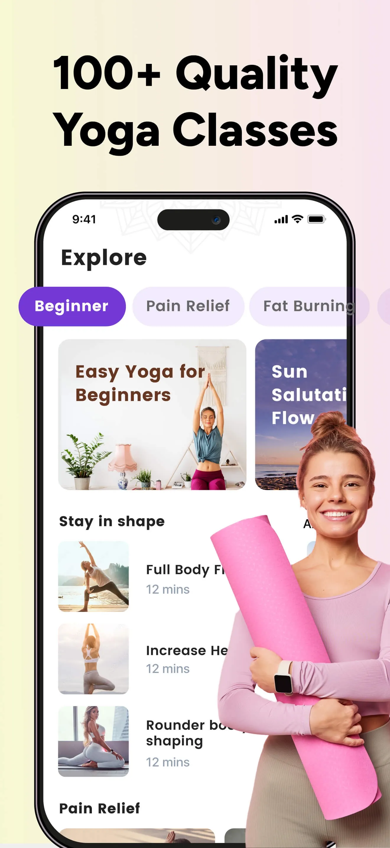 Yoga for Beginners, Pilates+ iphone screenshot 7