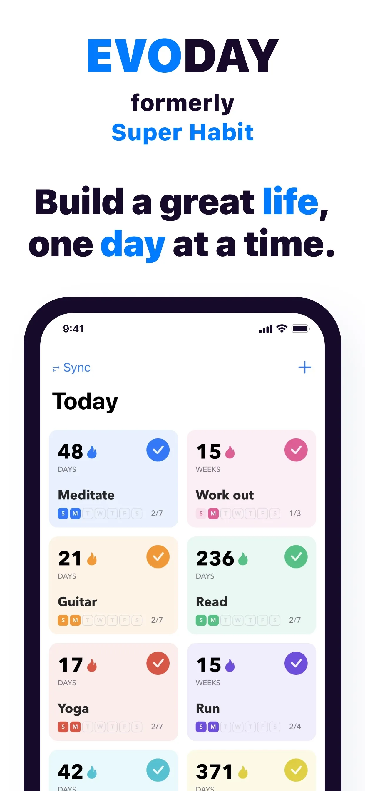 Habit Tracker Calendar: Evoday iphone screenshot 1