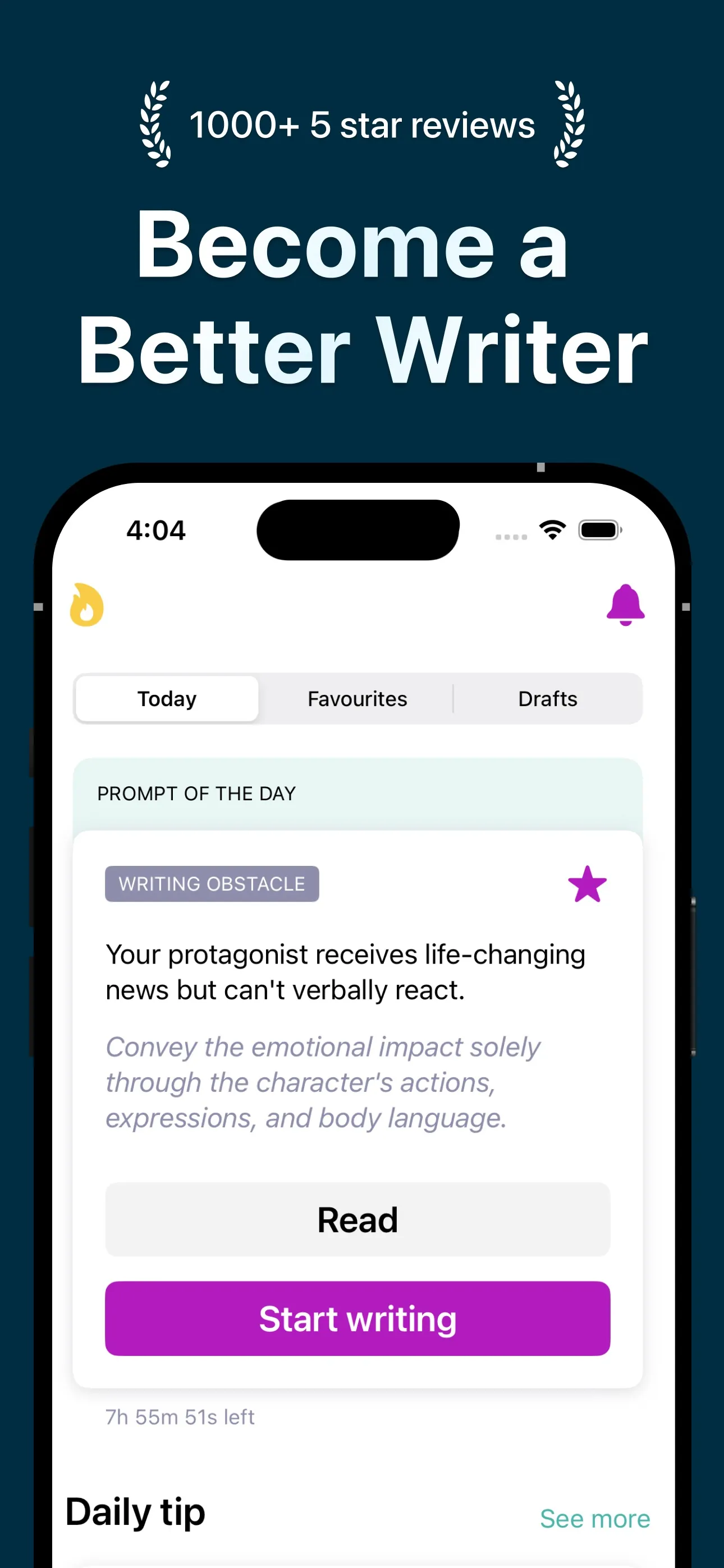 Daily Prompt: Creative Writing iphone screenshot 1