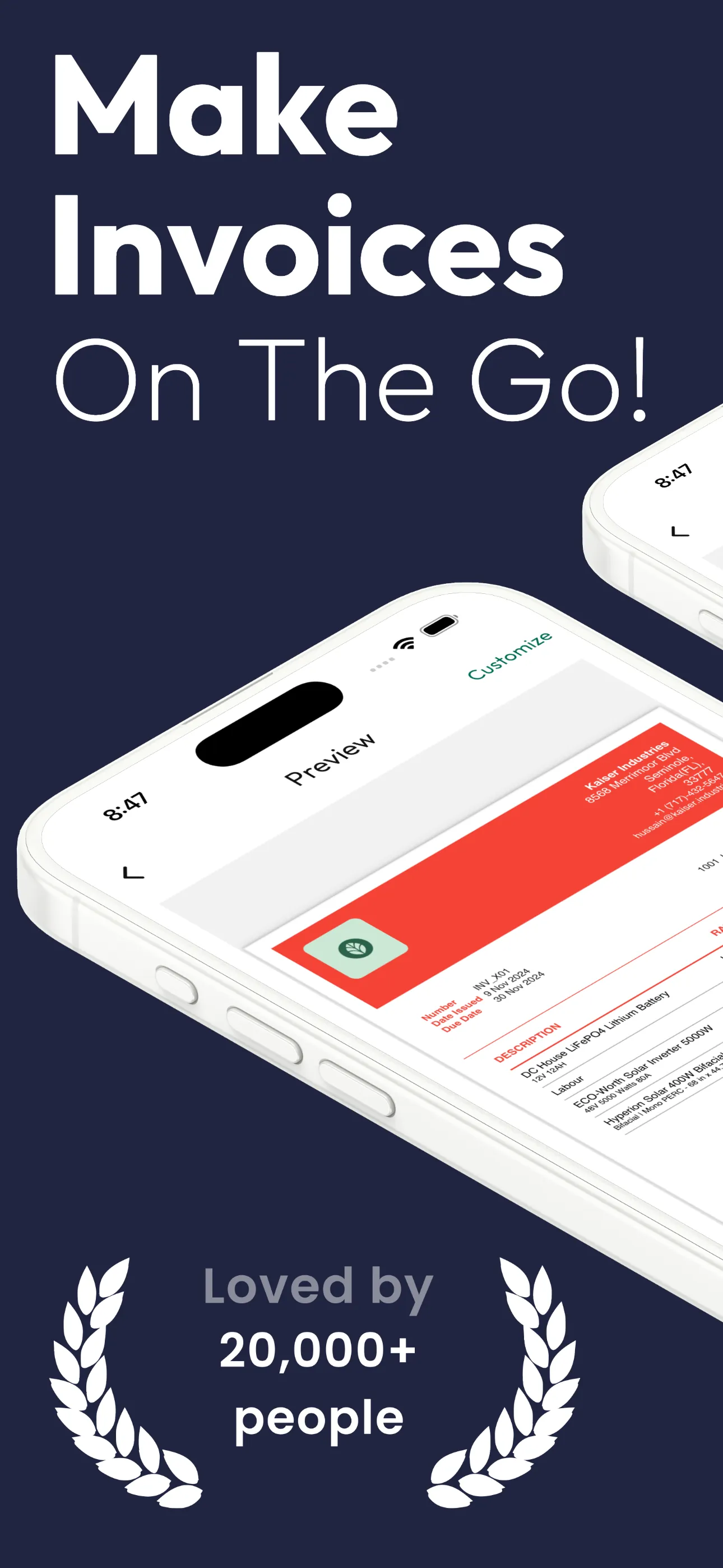 Estimate Invoice Generator iphone screenshot 1