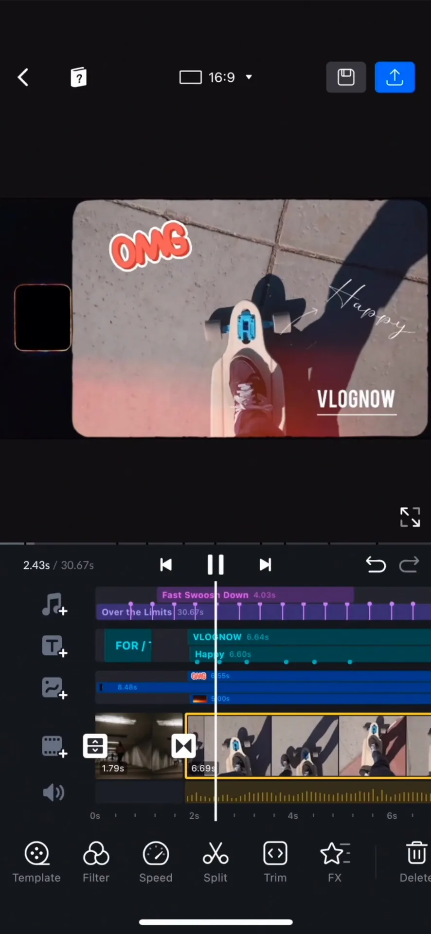 VN Video Editor iphone screenshot 1
