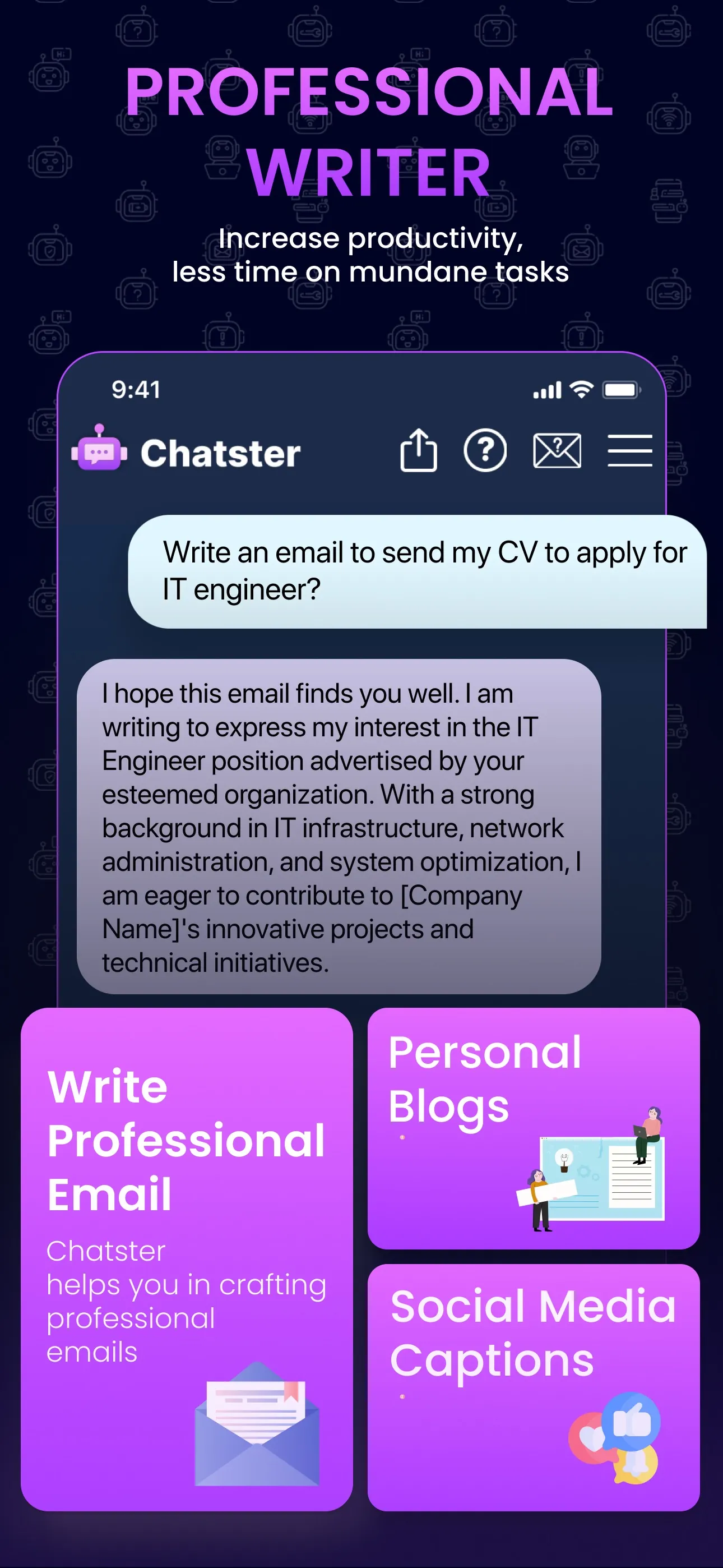 Chatster AI - Writing & Images iphone screenshot 2