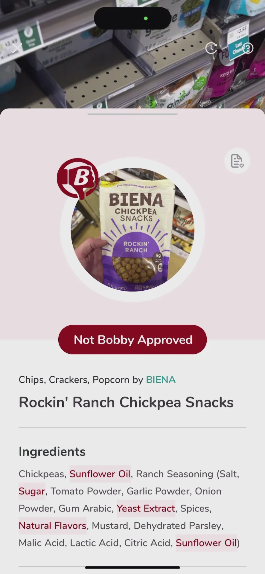 Bobby Approved - Food Scanner iphone screenshot 1