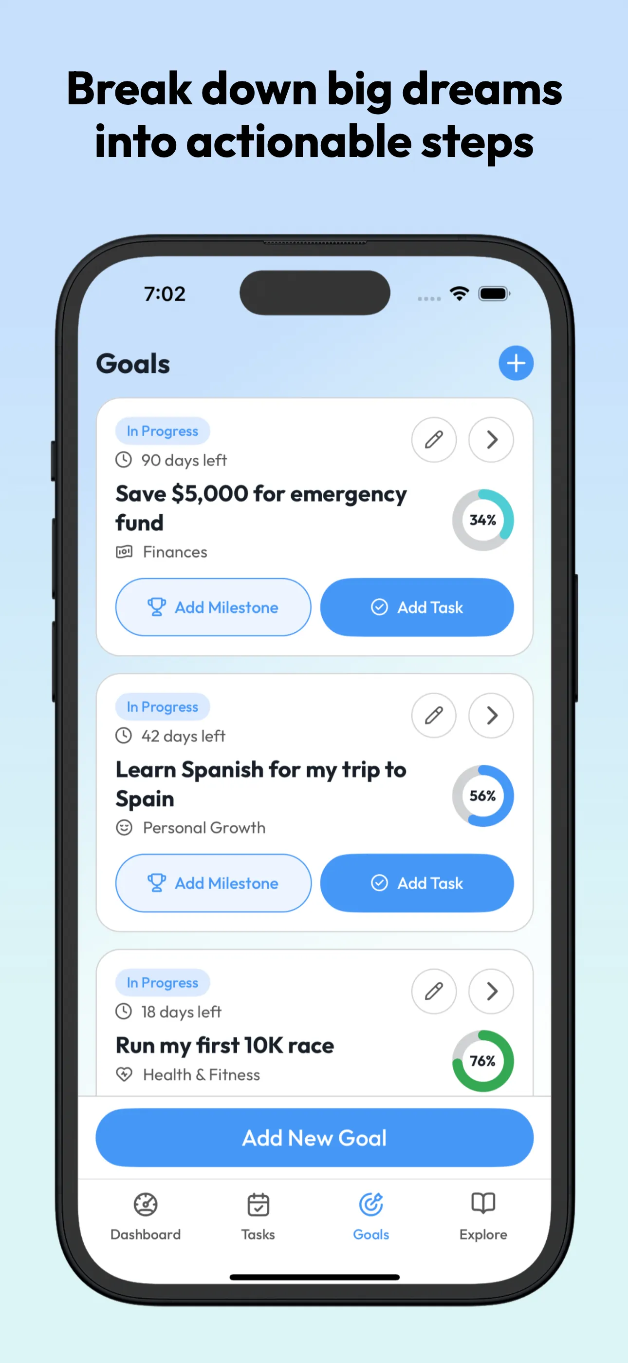 Goals Tracker & Productivity iphone screenshot 4