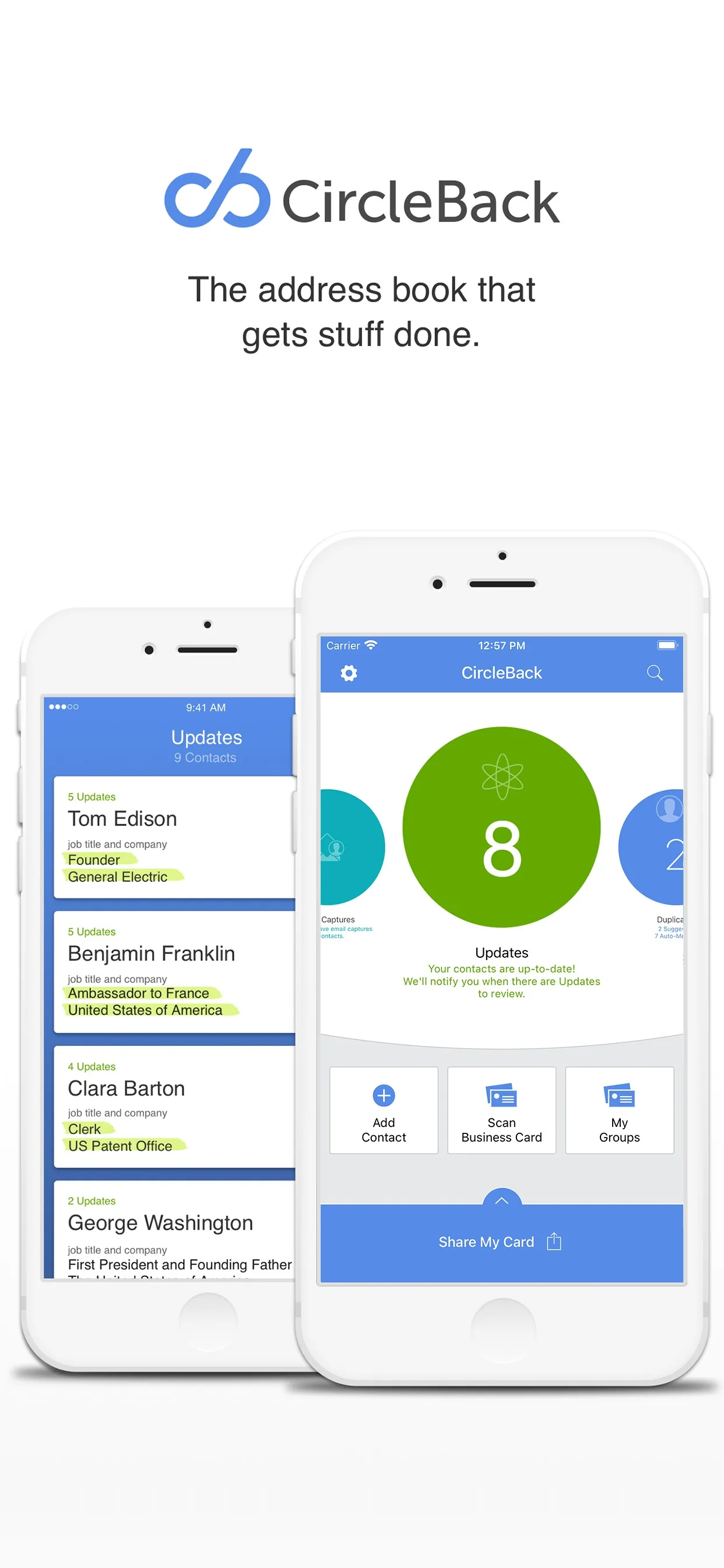 CircleBack - Updated Contacts iphone screenshot 1