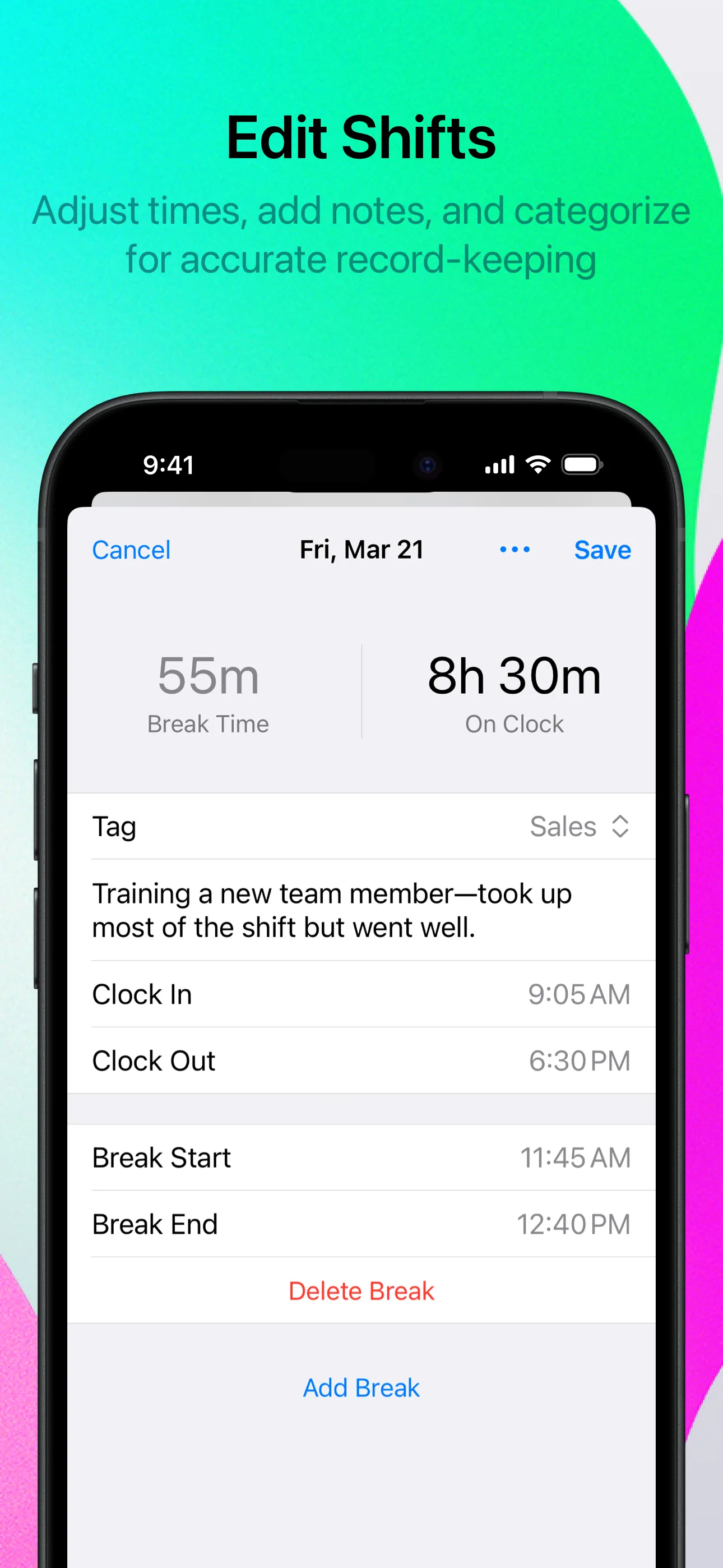 Punch Time Clock iphone screenshot 4