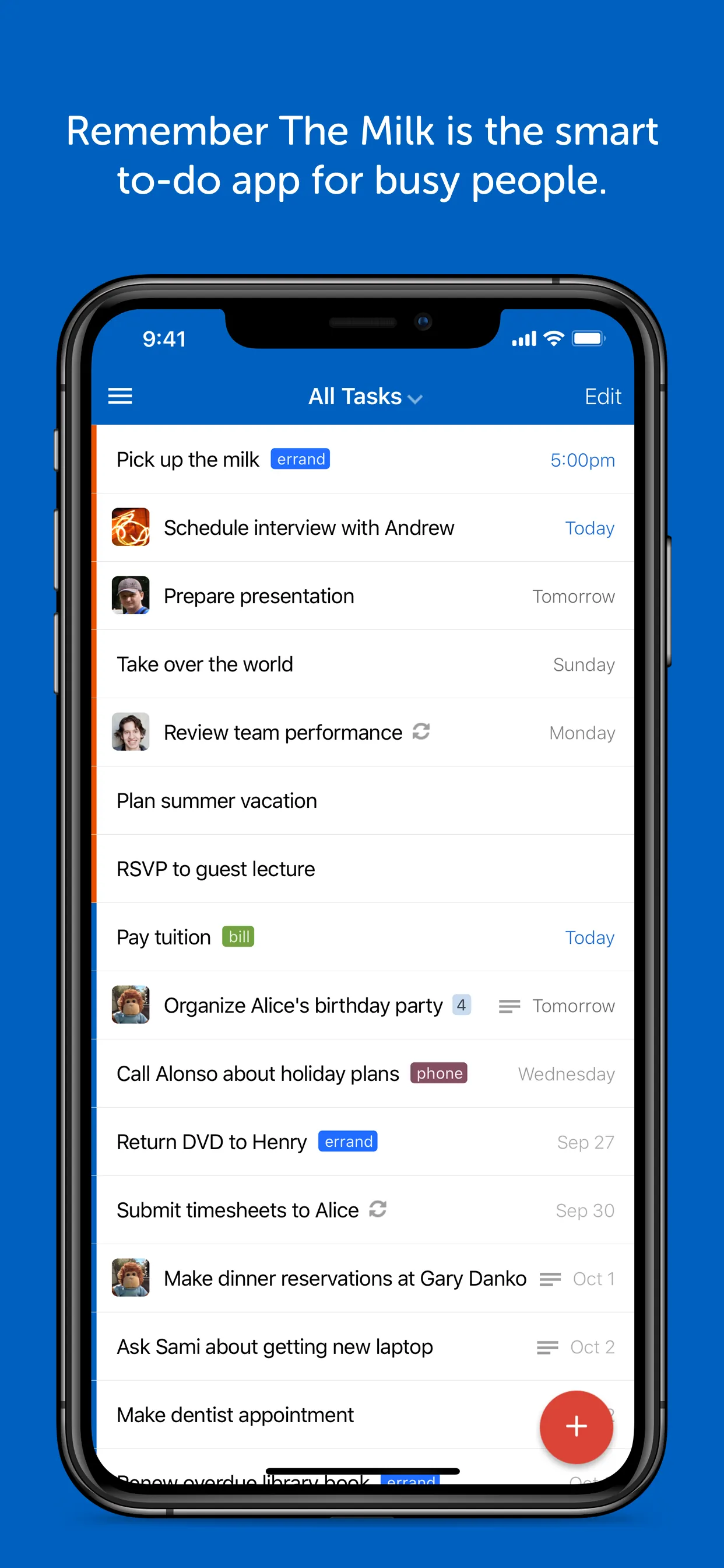 Remember The Milk: To-Do List iphone screenshot 1