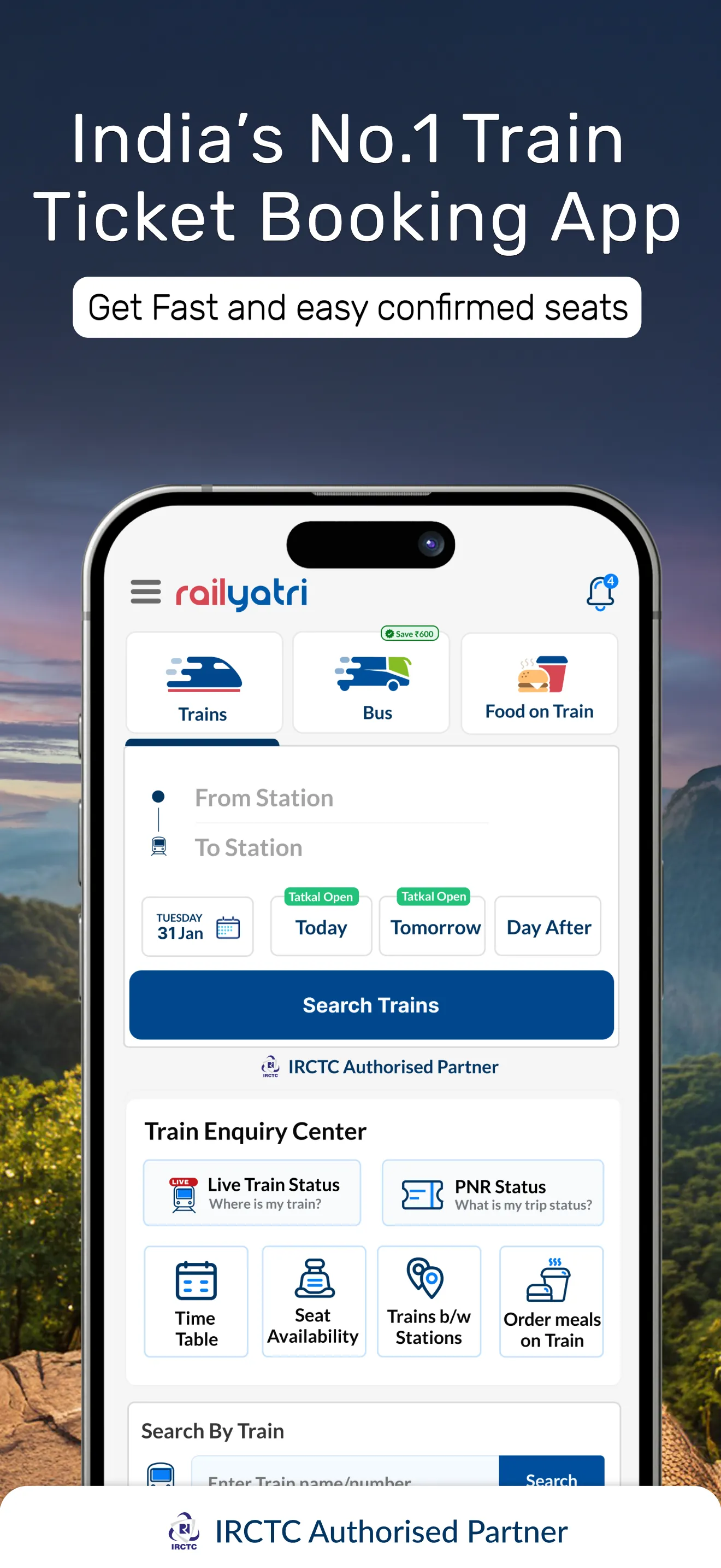 Train Ticket App : RailYatri iphone screenshot 1