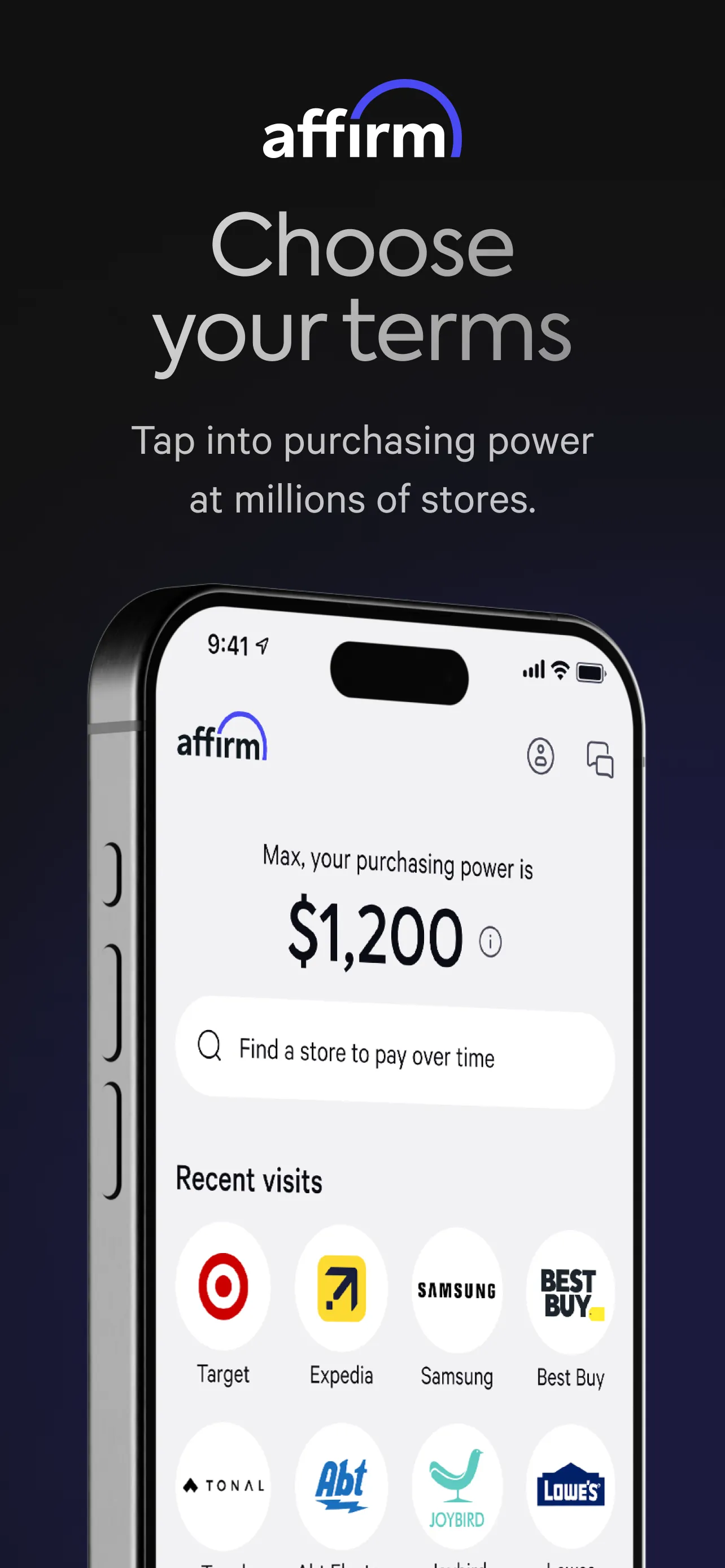 Affirm: Buy now, pay over time iphone screenshot 1