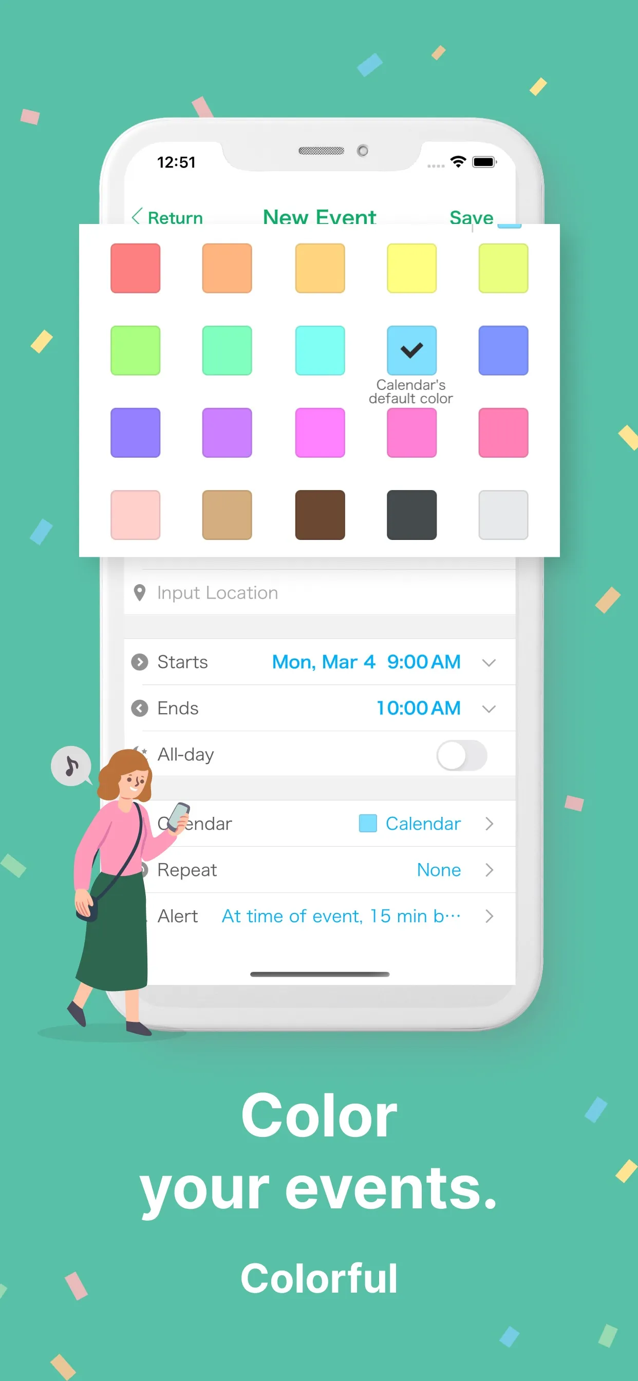 Simple Calendar - SimpleCal iphone screenshot 3