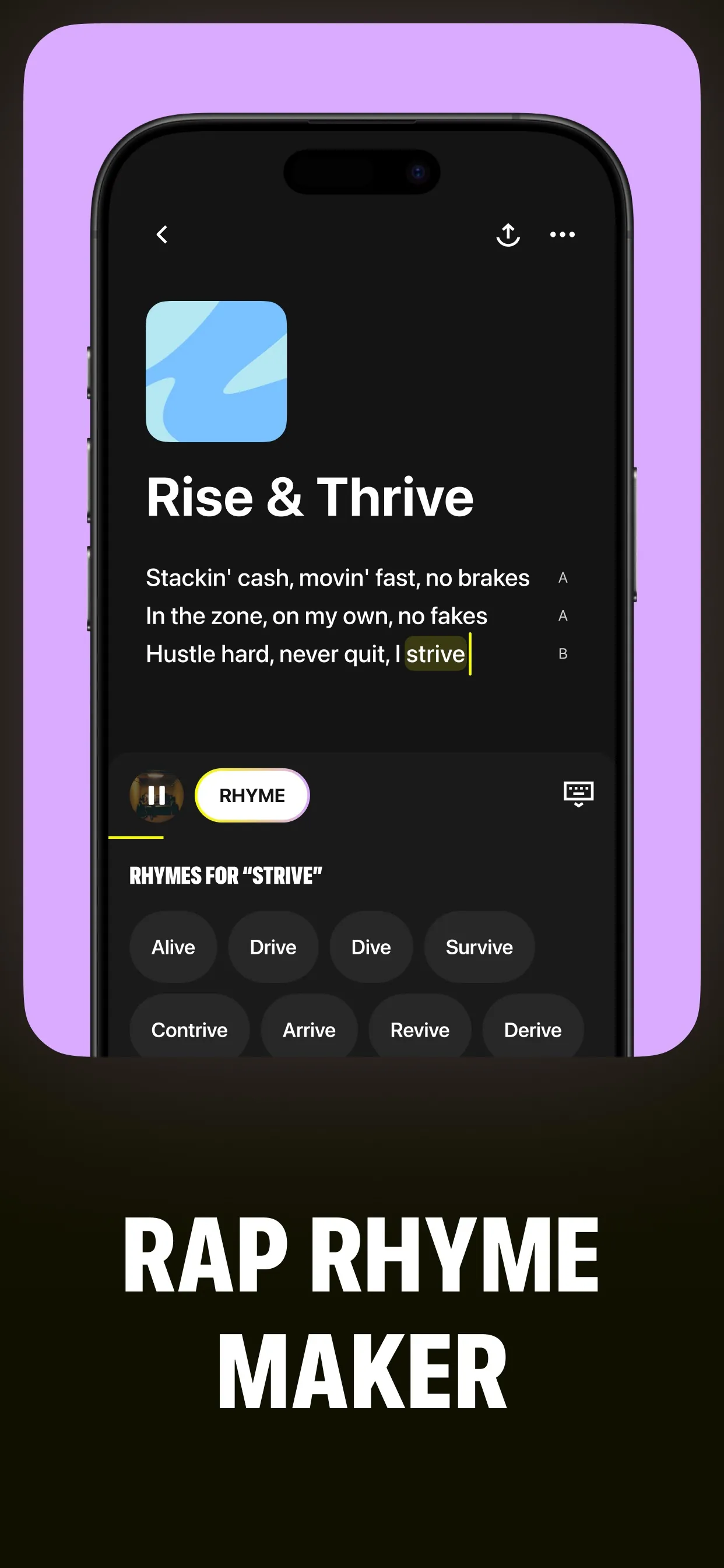 Lyric Studio - Rap Rhyme Maker iphone screenshot 4