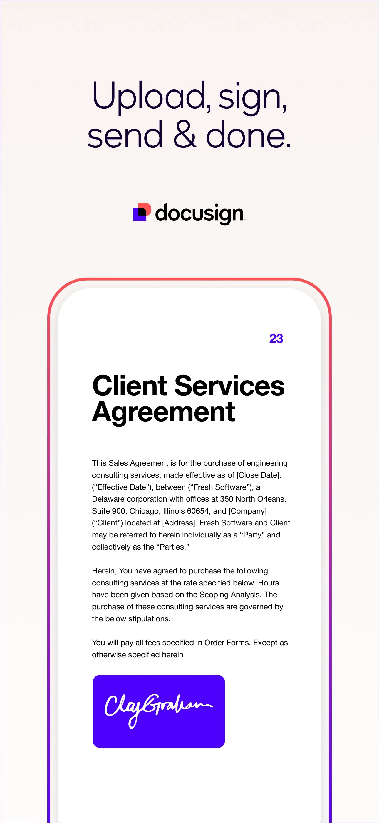 Docusign - Upload & Sign Docs iphone screenshot 1