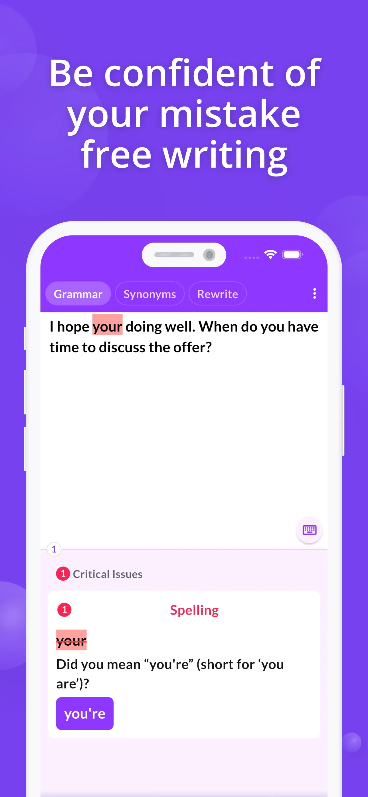 Proofreader AI Grammar Checker iphone screenshot 2