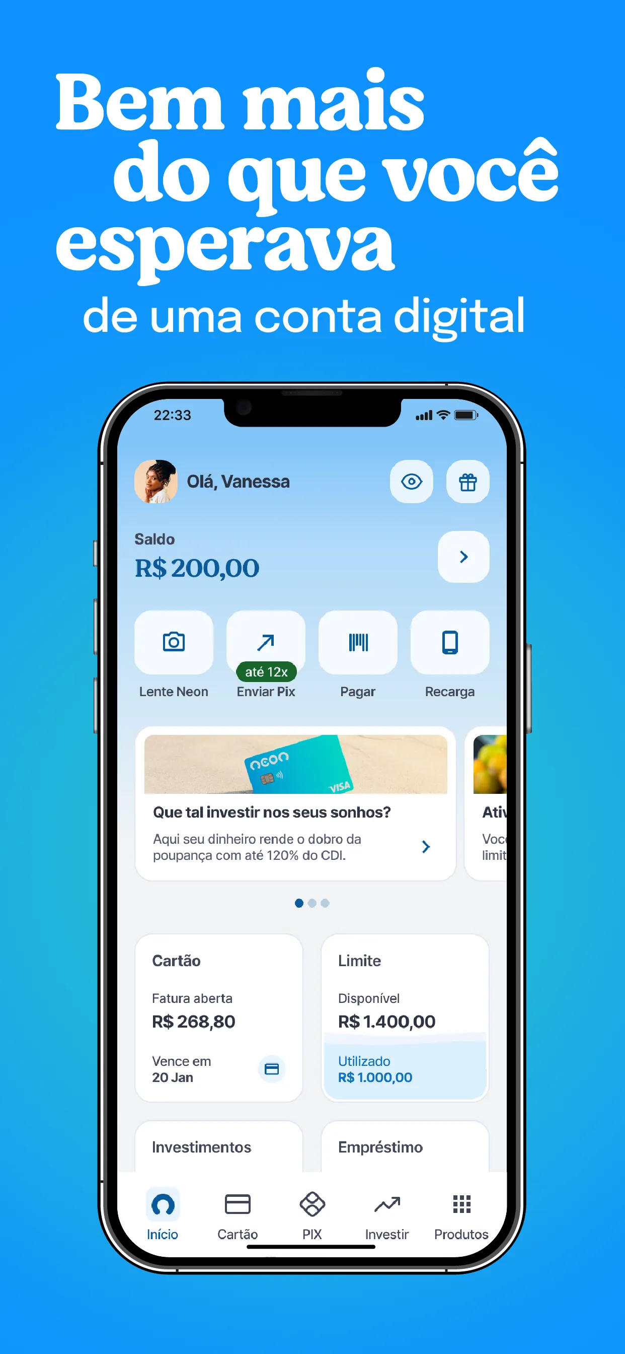 Neon: cartão de crédito iphone screenshot 1