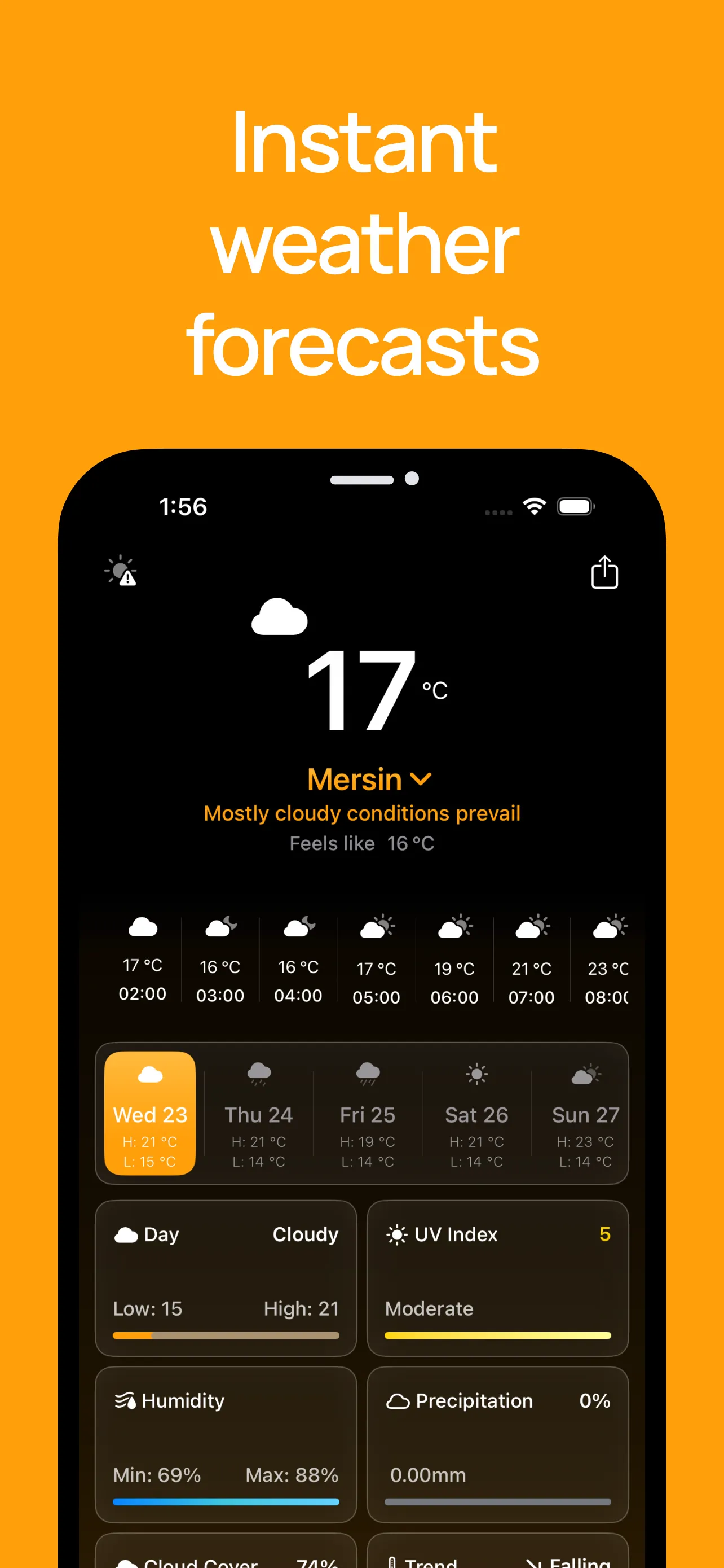 Forecasts - minimalist weather iphone screenshot 1