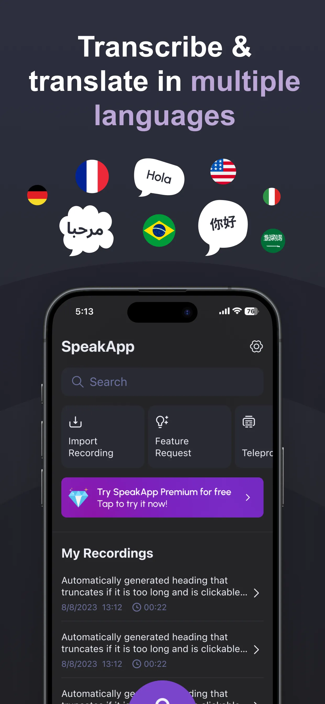 SpeakApp AI: Voice Notes iphone screenshot 5