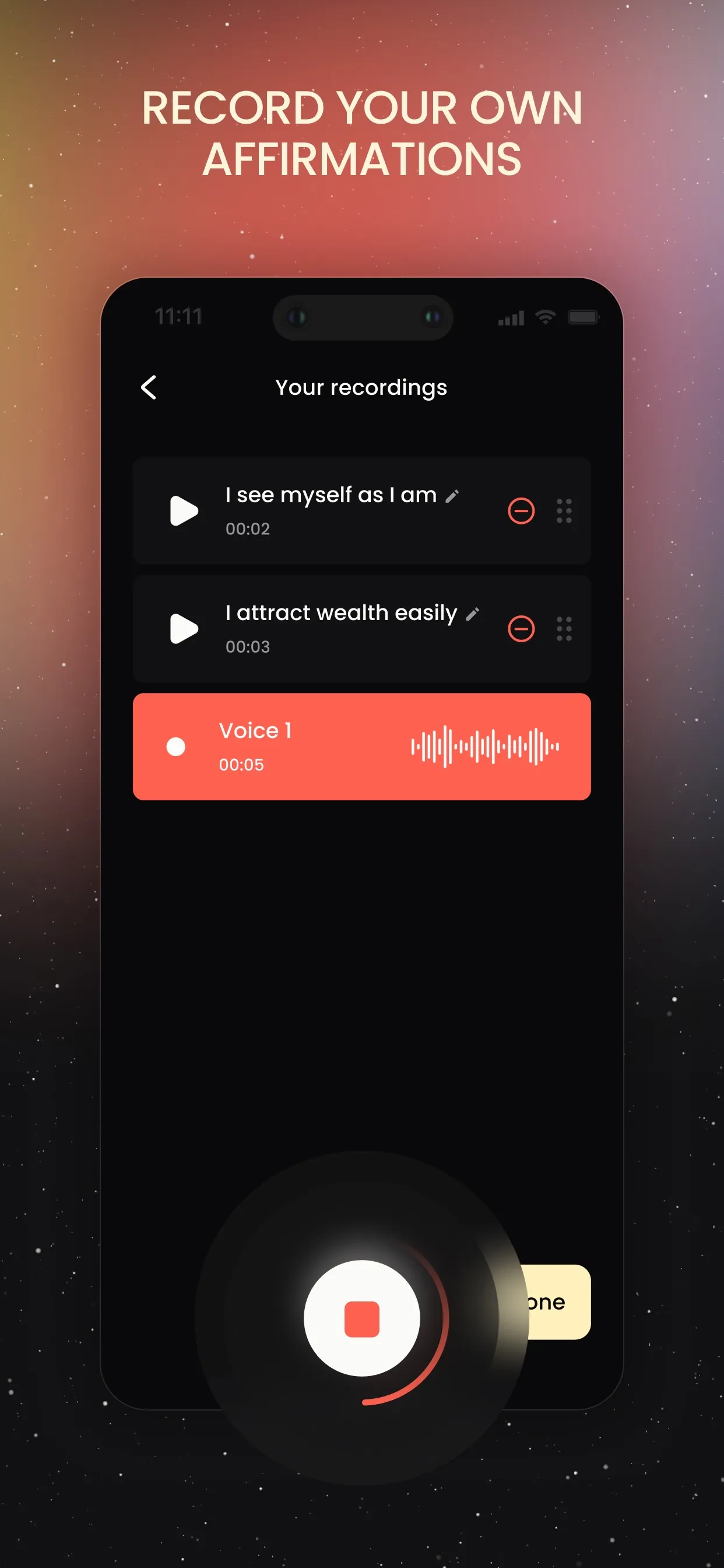 Innertune Affirmations iphone screenshot 8