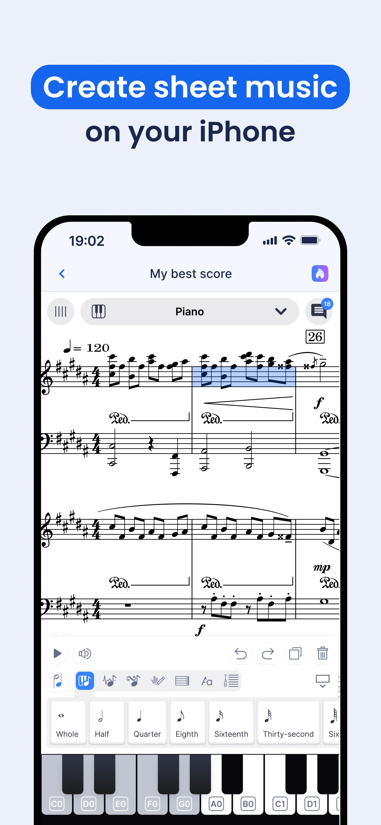 Flat: Music Score & Tab Editor iphone screenshot 1