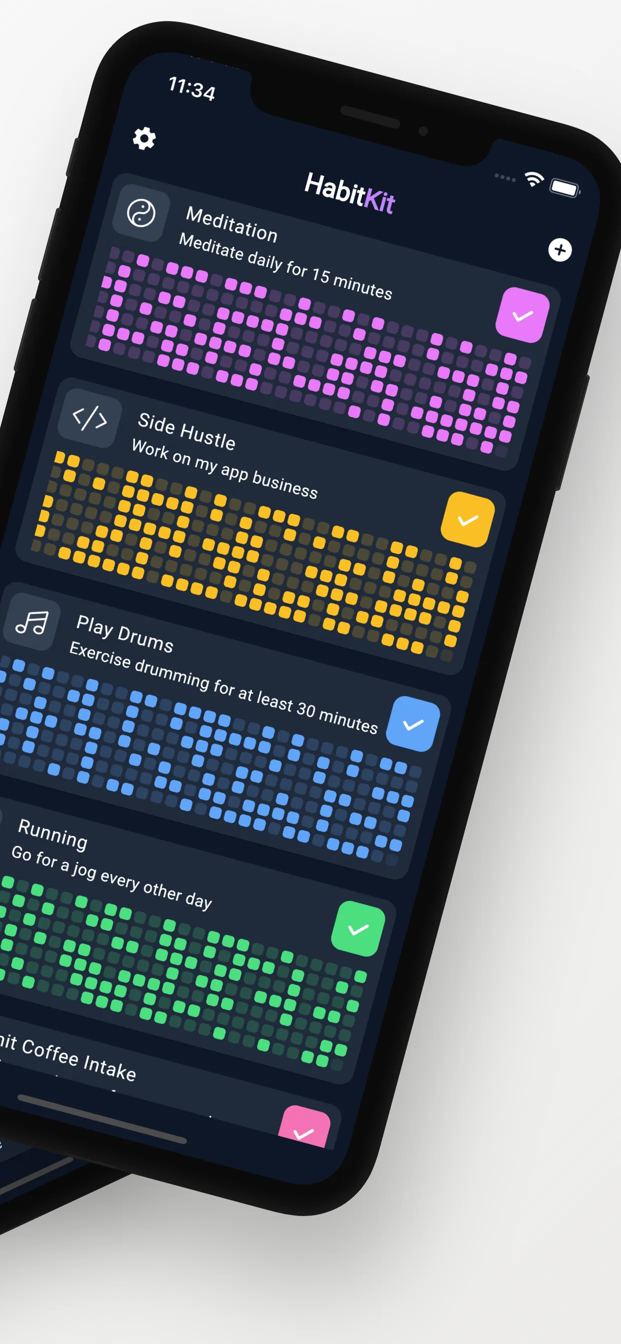 Habit Tracker - HabitKit iphone screenshot 2