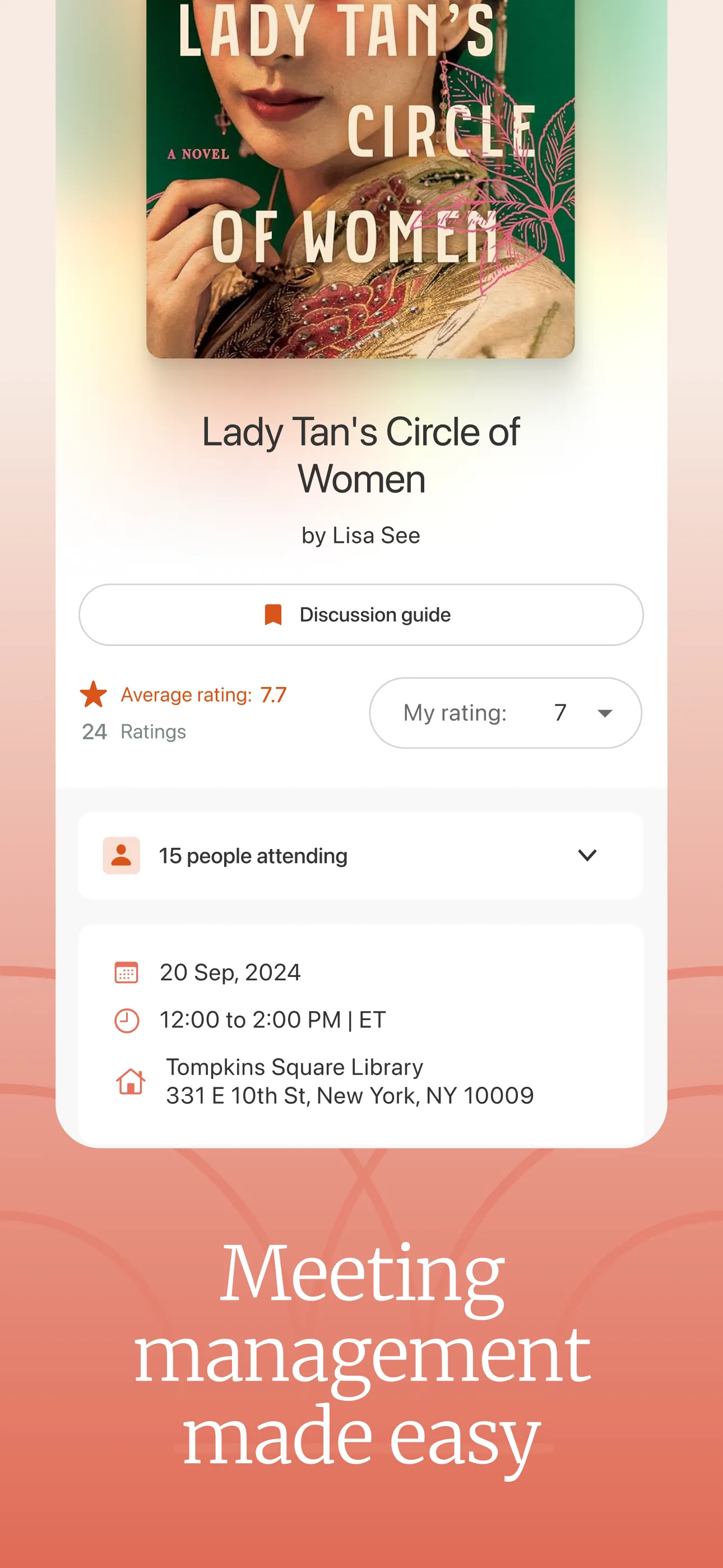 Bookclubs: Book Club Organizer iphone screenshot 3