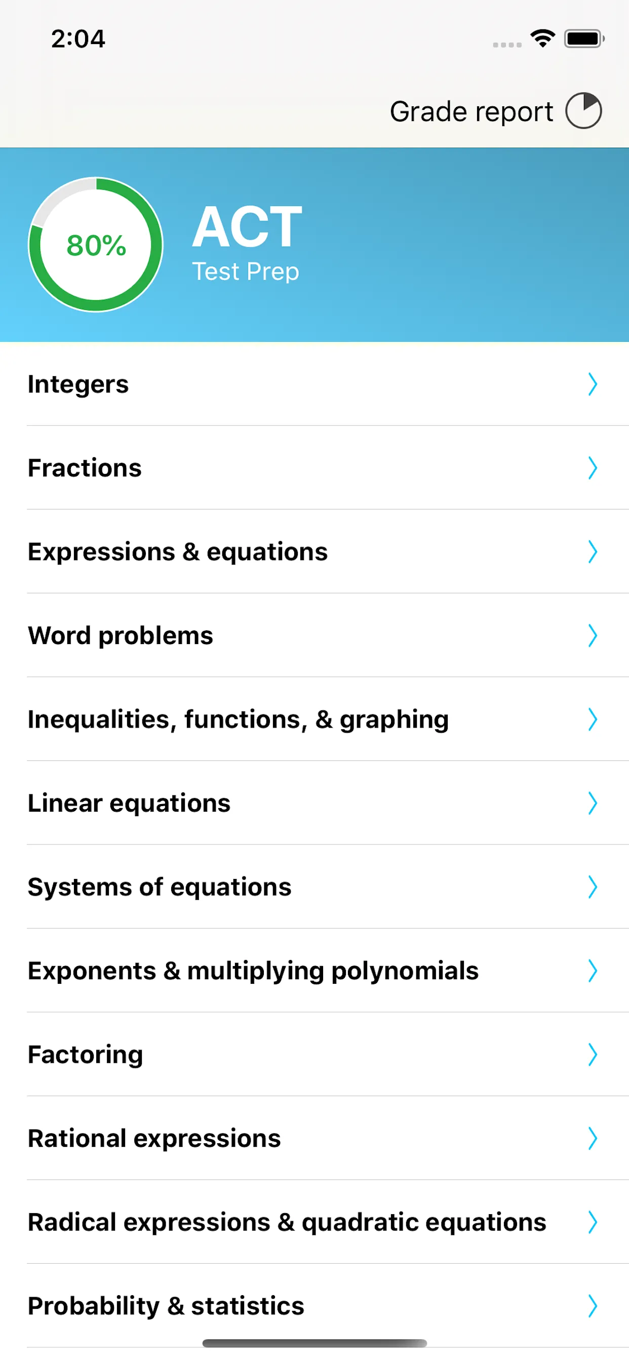 ACT ® Math Prep iphone screenshot 1