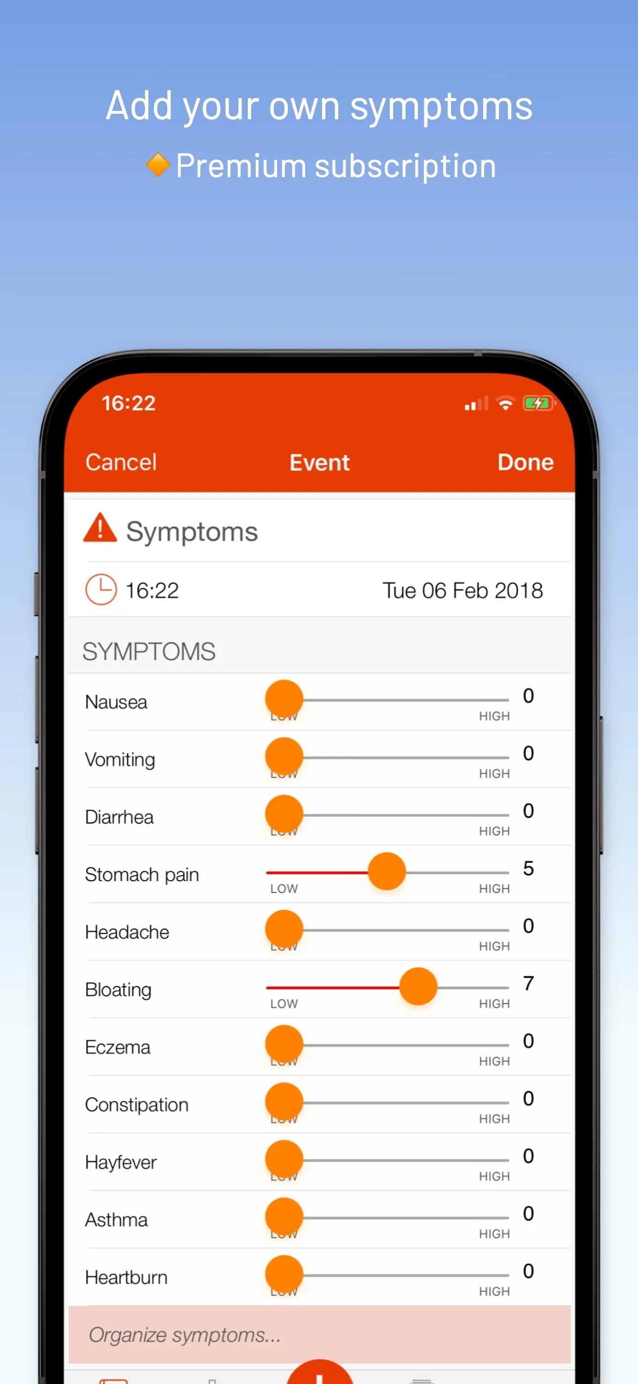 mySymptoms Food Diary iphone screenshot 5