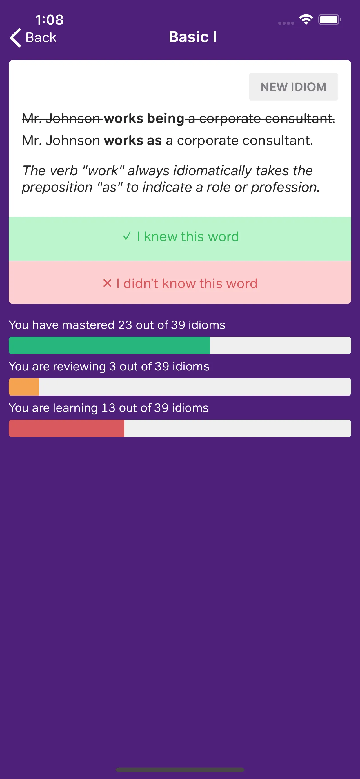 GMAT Idiom Flashcards iphone screenshot 3
