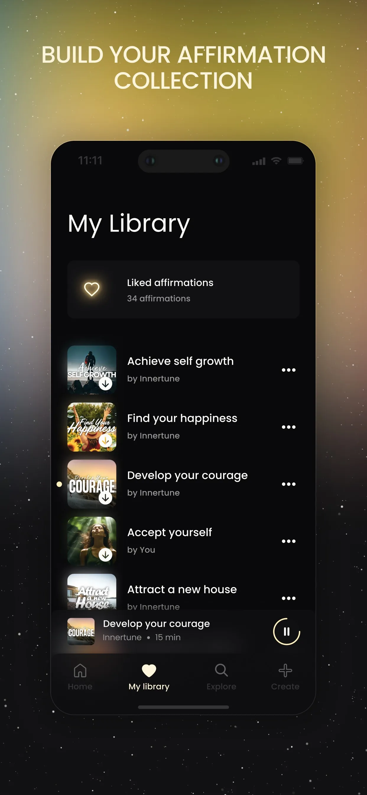 Innertune Affirmations iphone screenshot 7