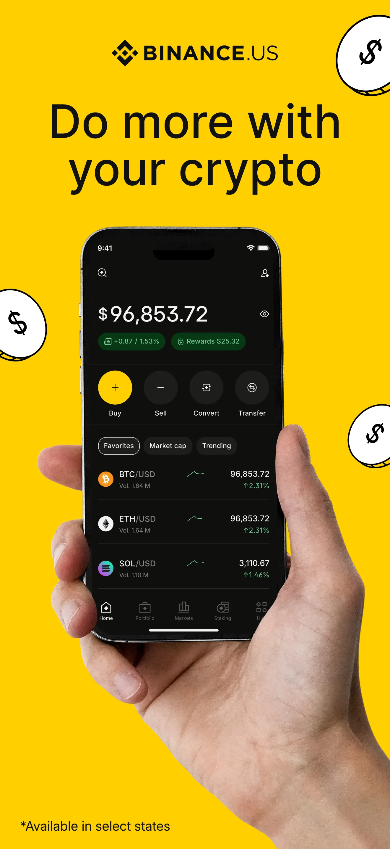 Binance.US: Buy Bitcoin & ETH iphone screenshot 1