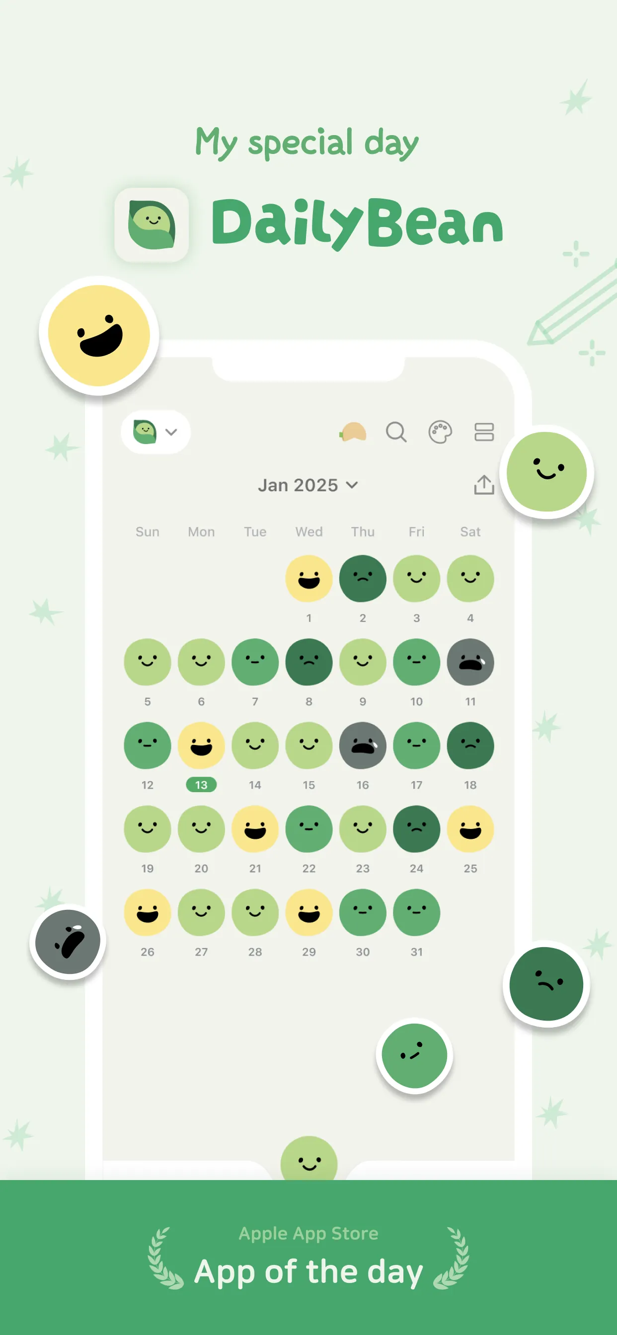 DailyBean - simplest journal iphone screenshot 1