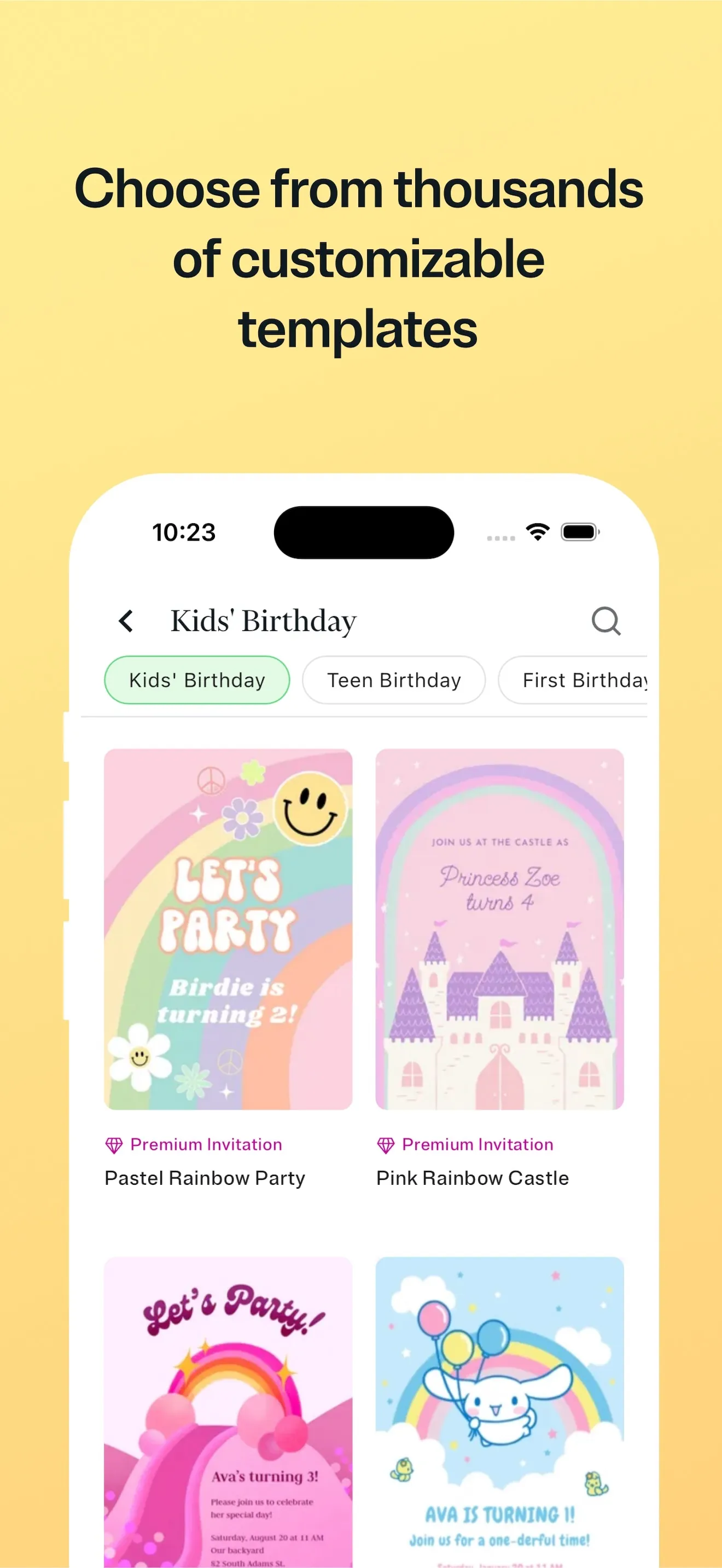 Evite: Party Invitation Maker iphone screenshot 2