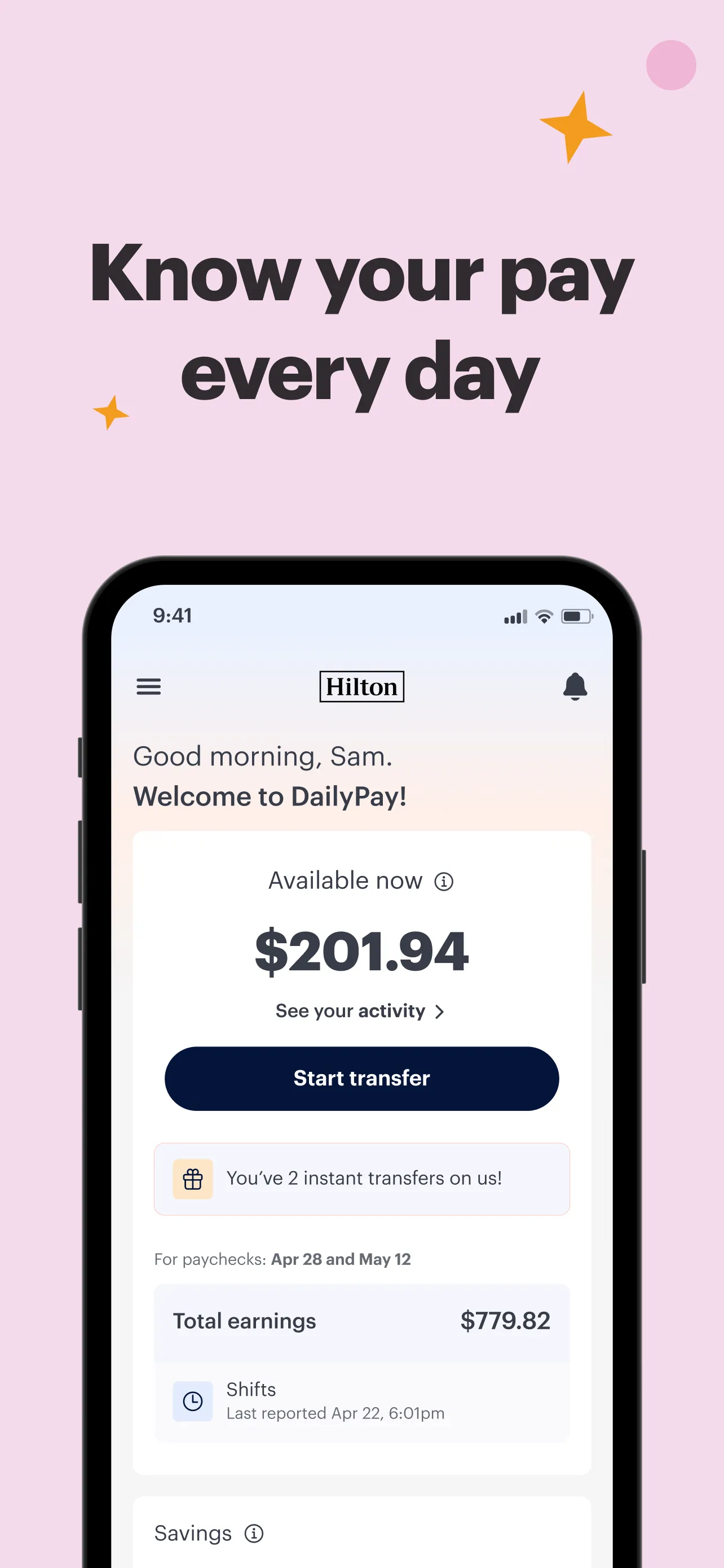 DailyPay On-Demand Pay iphone screenshot 1